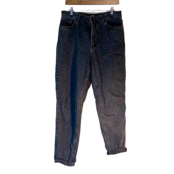 BDG High Rise Baggy Tapered Jeans 29 – Black Acid Wash Grunge Retro Urban Outfit - Picture 1 of 13